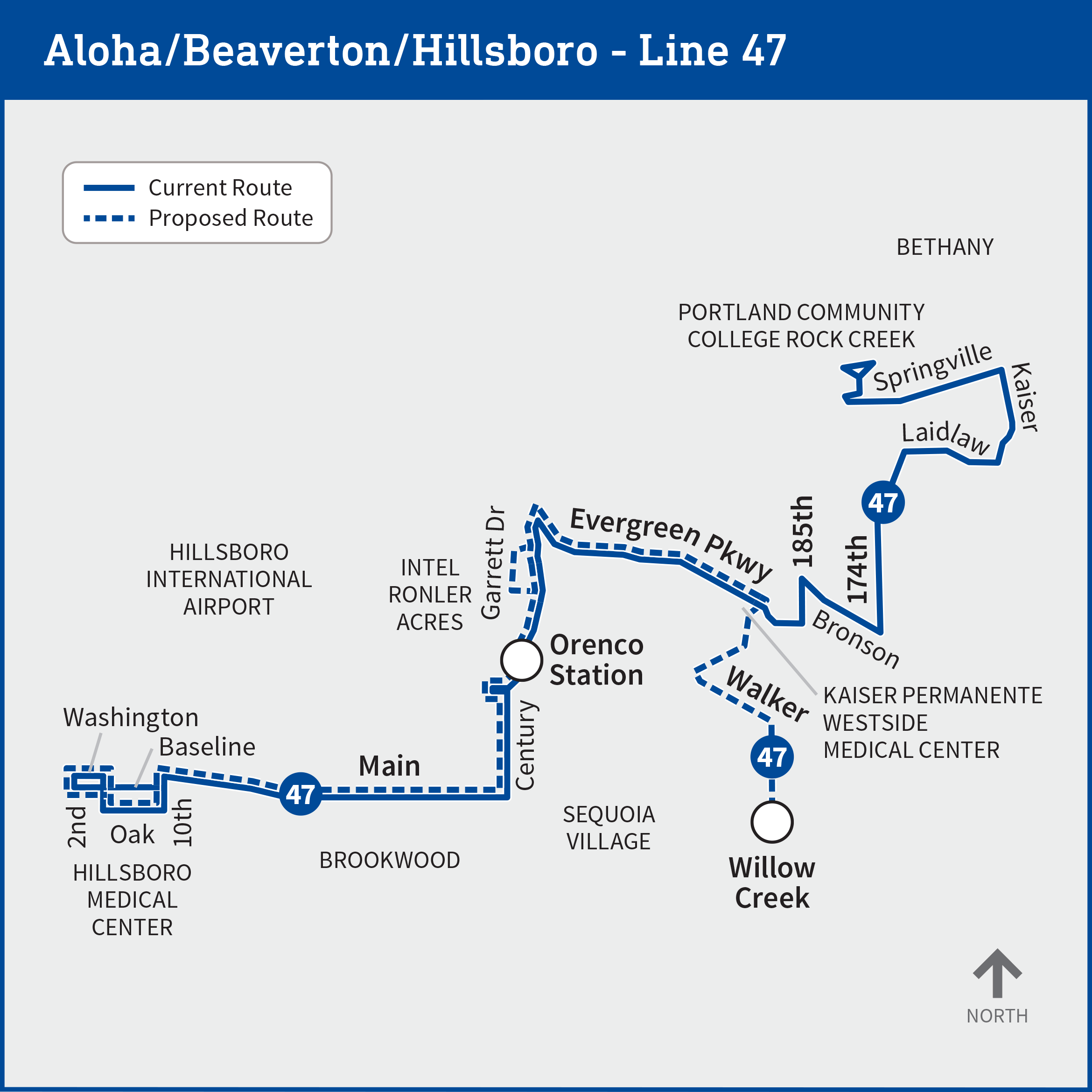 Proposed changes to Line 47 map