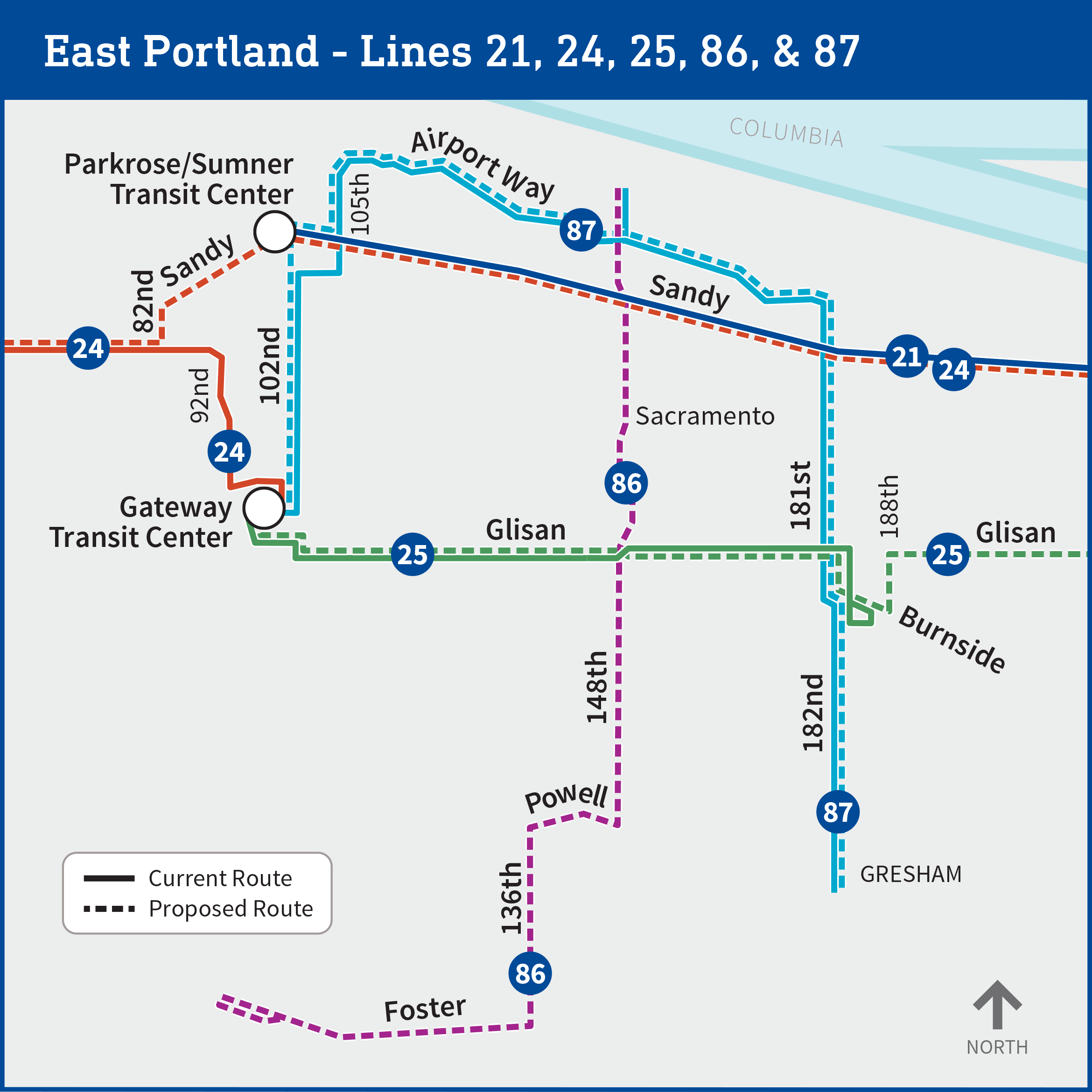 Proposed changes to lines 21, 24, 25, 86 and 87 map