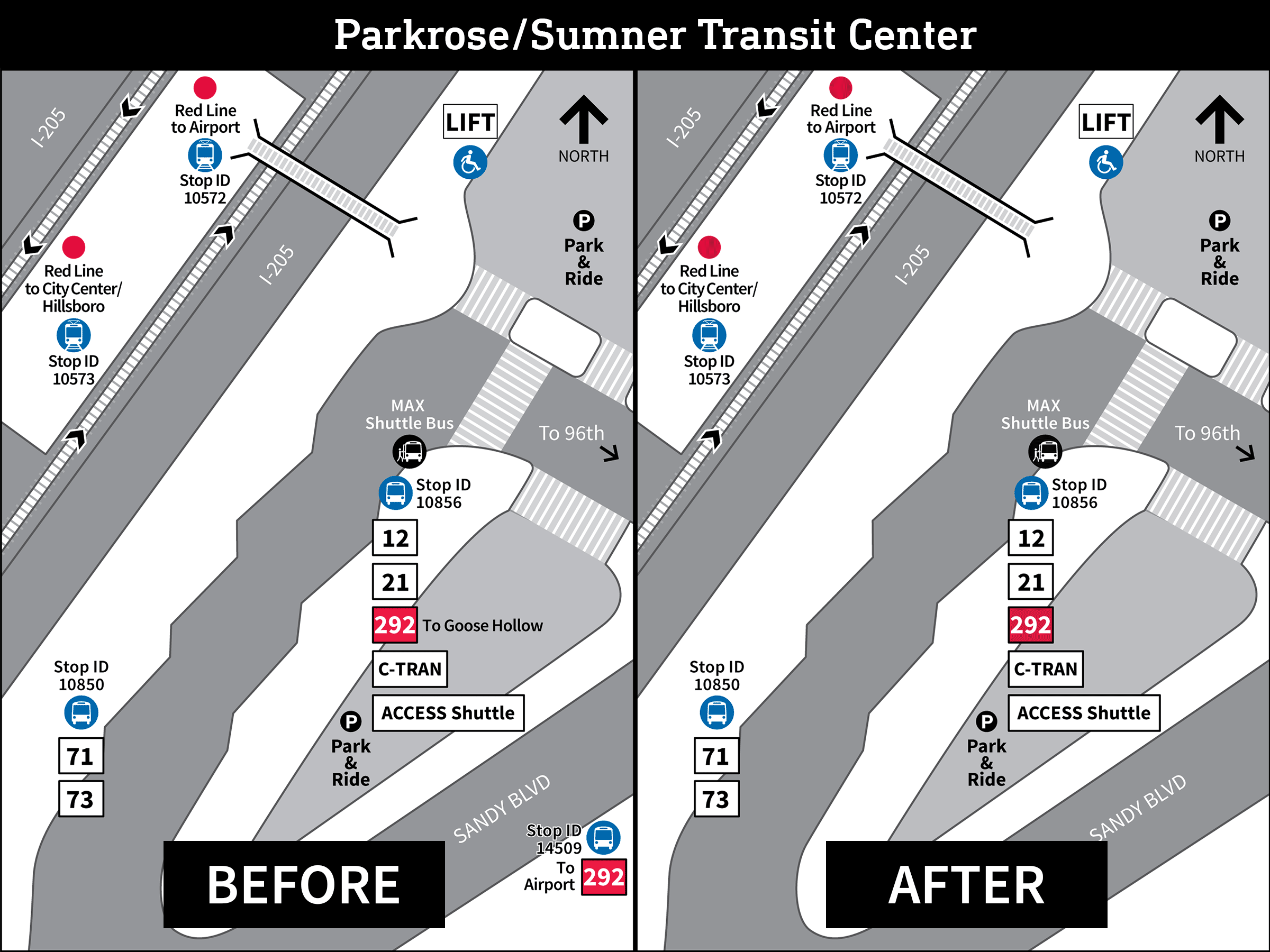 Willow Creek Transit Center changes map