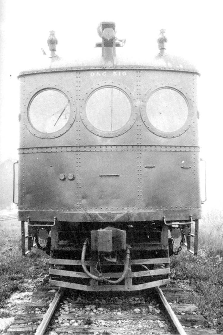 Photo of a front view of a red electric train