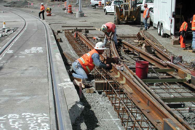 Construction on the Interstate MAX Yellow Line