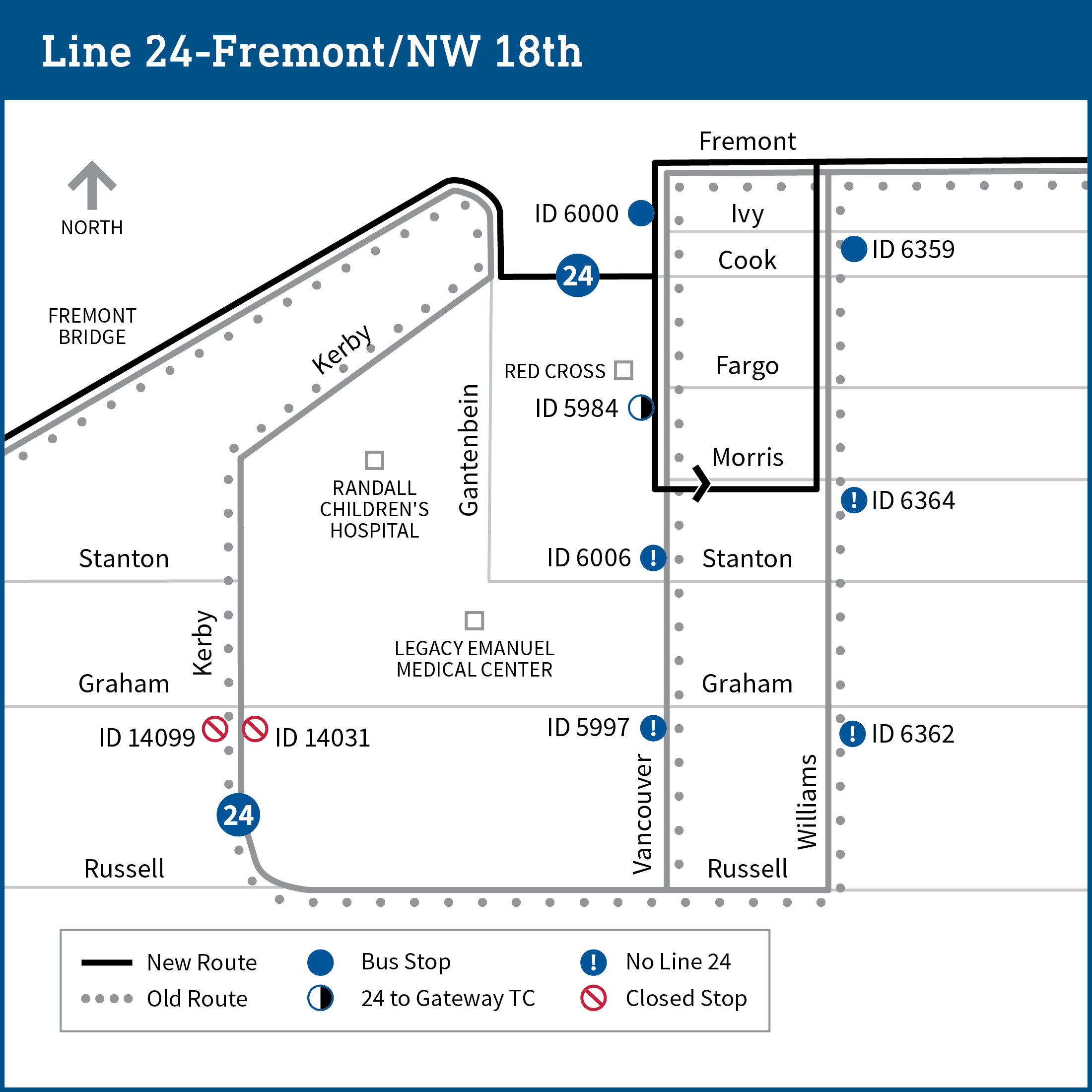 Map of Line 24 updates